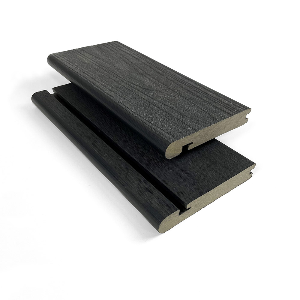 Graphite bullnose capped decking board