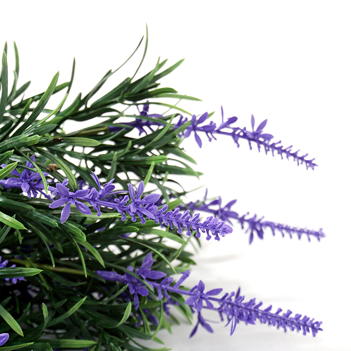 artificial outdoor lavender plants close up
