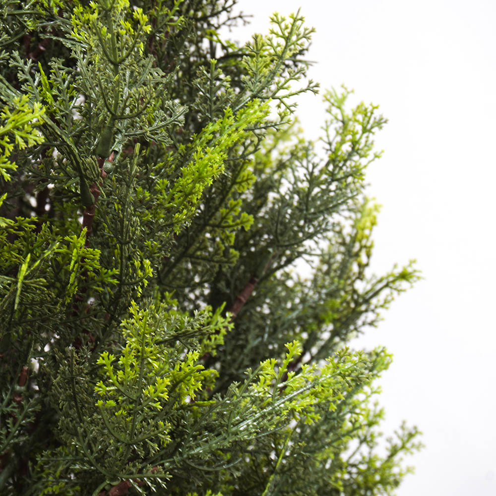 artificial cypress tree foliage close up