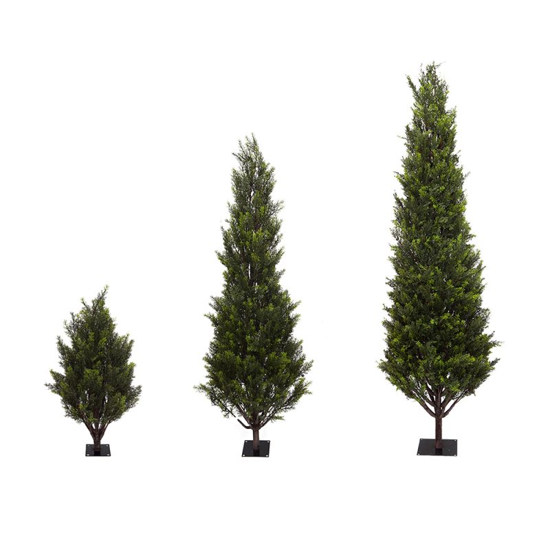 artificial outdoor cypress trees available in three heights