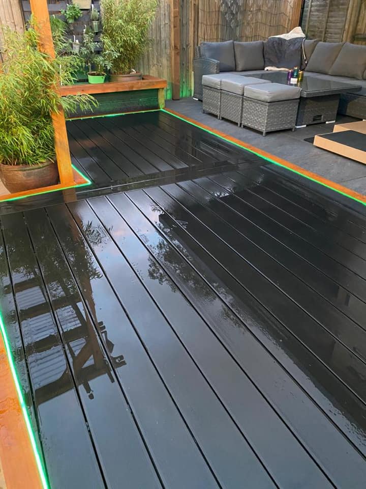 deep black composite decking 