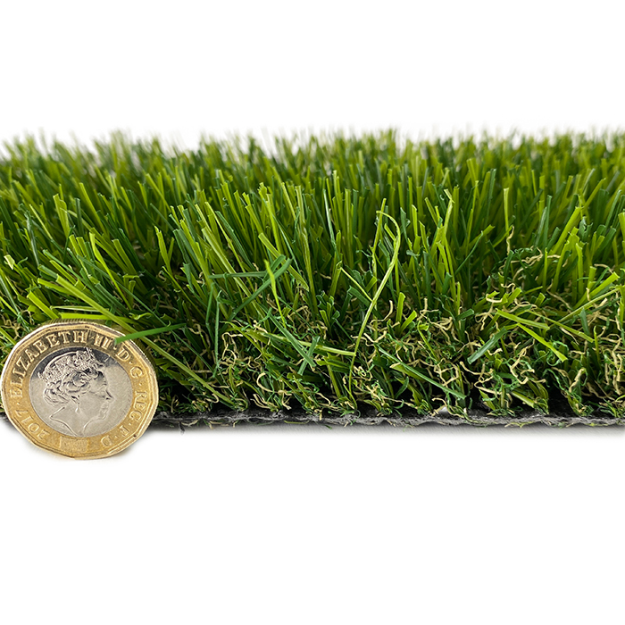 Thick pile faux grass suitable for children play areas