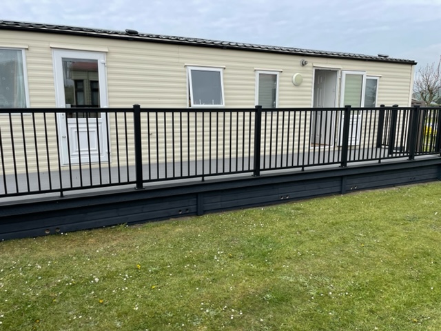 aluminium handrails used for holiday lodges in the UK