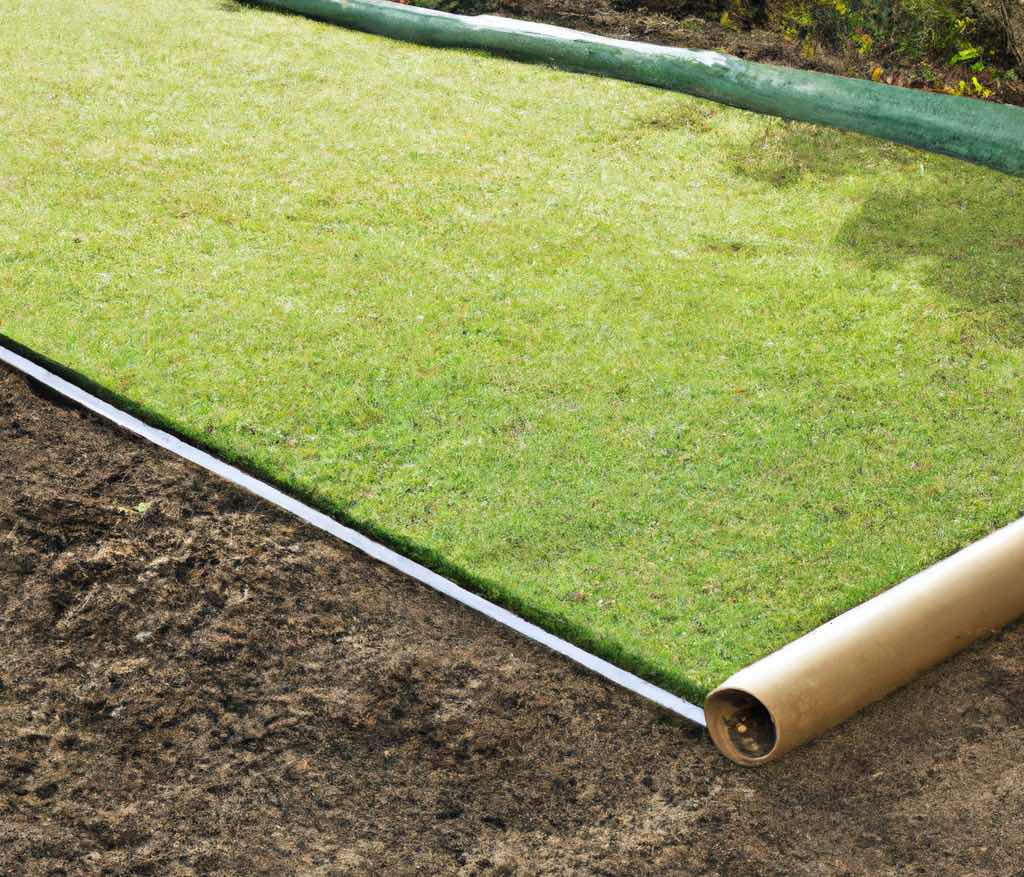 showing artificial grass with a membrane underneath