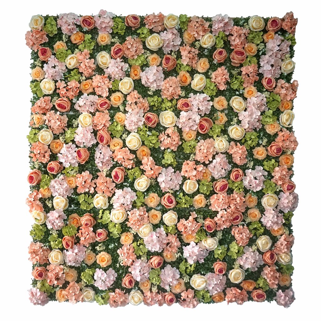 wall of English garden flower tiles