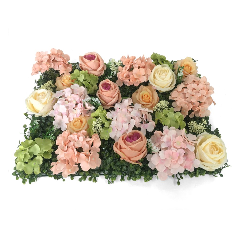 artificial flower tiles used for set design and theming for new H&M product launch events