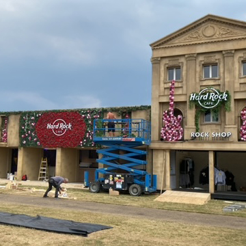 artificial flower walls and flower tiles used for set design