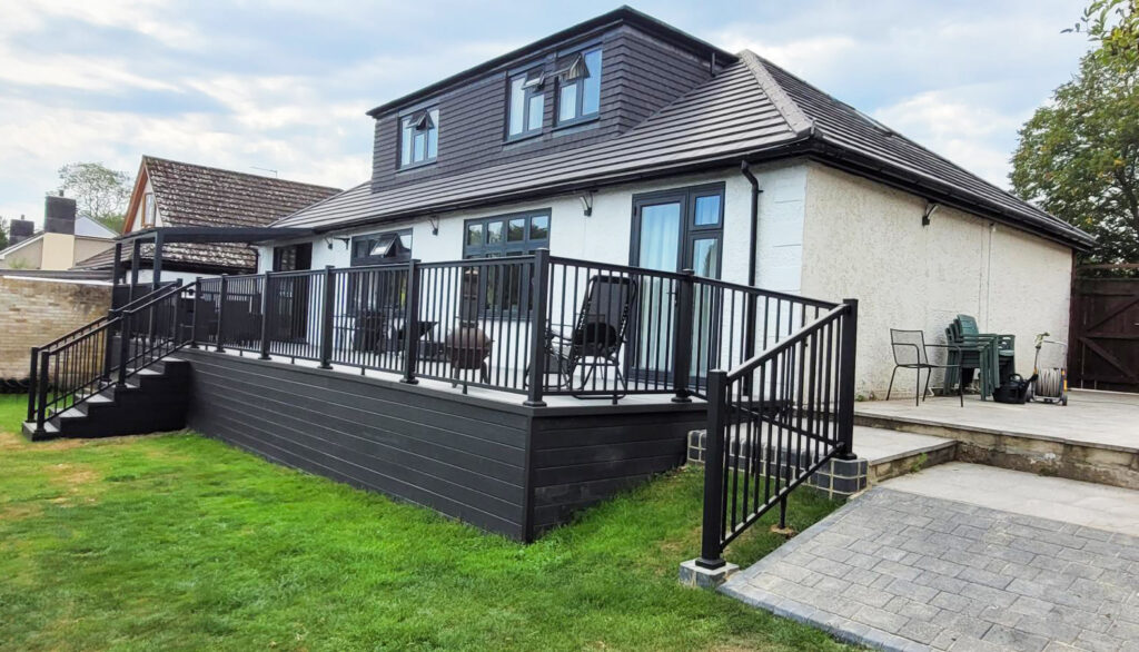 Aluminium Balustrade Installation on a large decked area