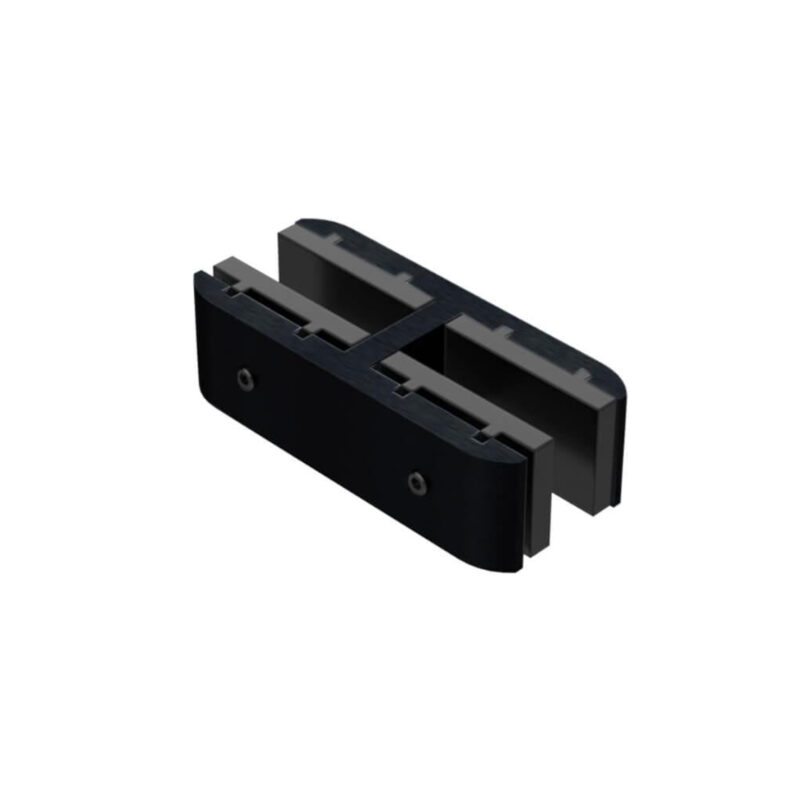 black aluminium glass to glass stiffener