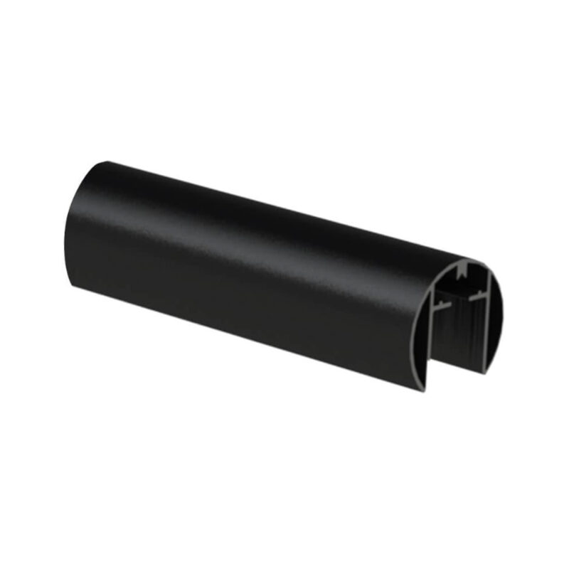 Black circular round handrail for spigot balustrade