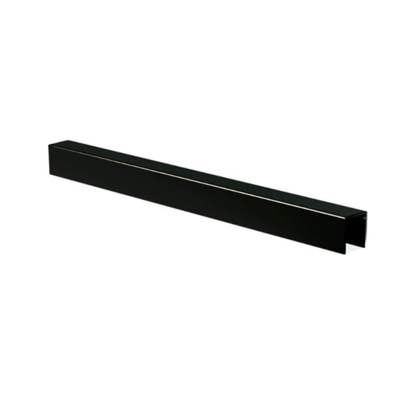 black rectangular handrail for spigot glass
