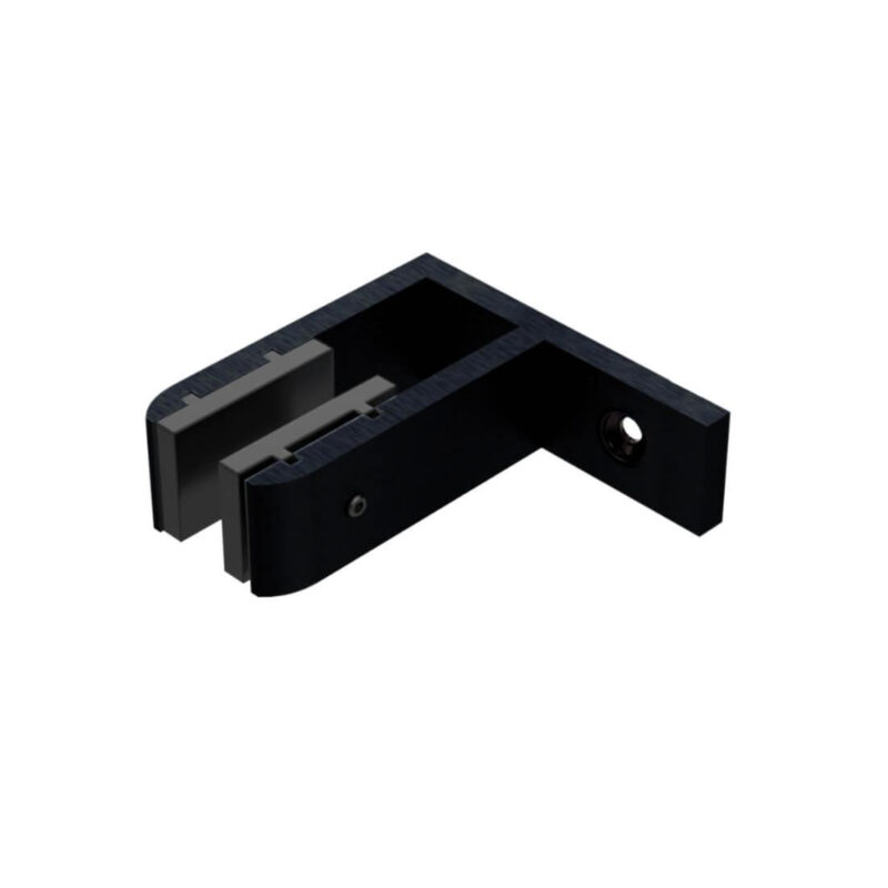 black aluminium wall bracket glass stiffener