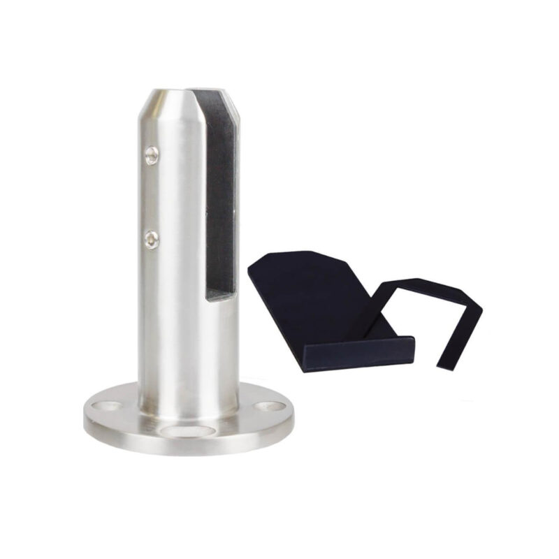 round satin spigot support for glass balustrade